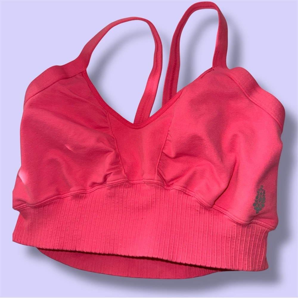 NWOT LuluLemon Long Line Energy Sports Bra Strappy Back — Size Large — Red/Pink - Picture 2 of 5